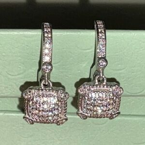 Judith Ripka SS Drop Earrings with CZ